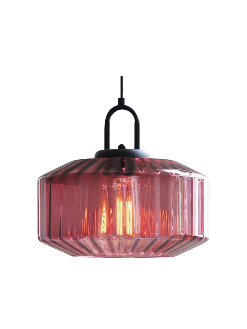 Gerippte Glaspendelleuchte - Vintage-Grün Glas Hängeleuchte mit modernem Reiz