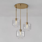 Lumivelle 3 Light Glass Chandelier - Clear And Milk Glass Shade Design