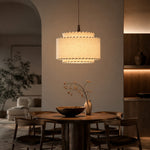 Load image into Gallery viewer, Hand-Stitched Linen Pendant Light