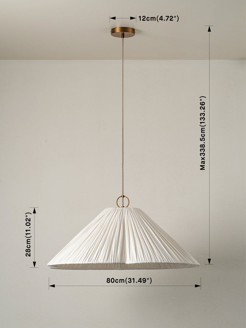 Luminella Soft Pleated Scalloped Fabric Pendant – Modern Sculptural Ceiling Light for Living Room