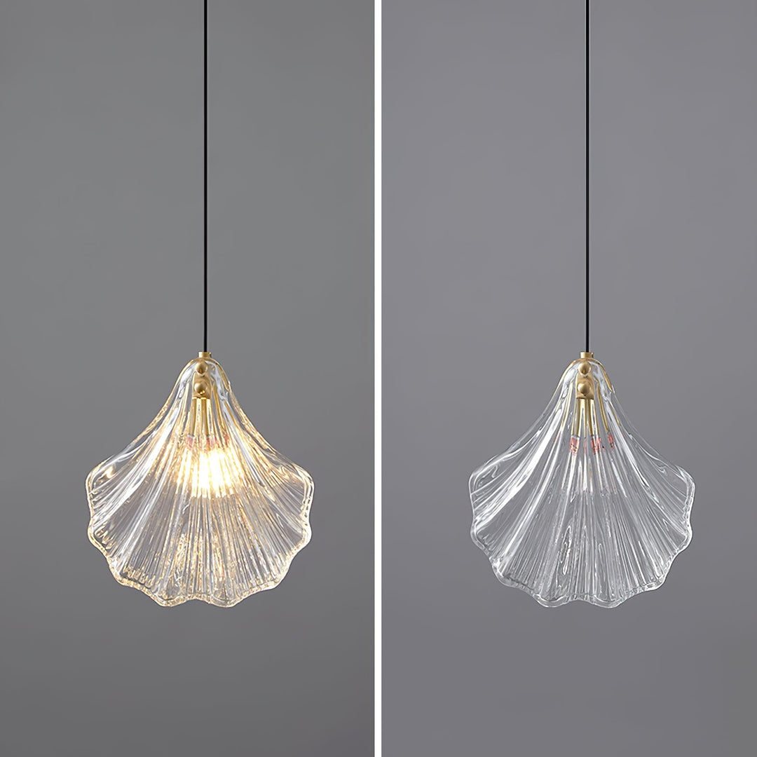 Hand-Blown Glass Brass Plug-In Swag Pendant