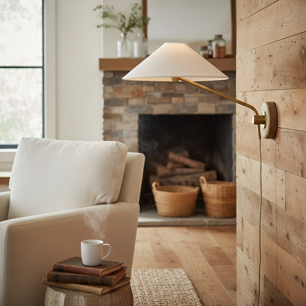 Lámpara con pantalla cónica giratoria Ivoryne - Adecuada para rincones de lectura modernos