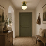 Load image into Gallery viewer, French Green Jade Flush Mount Ceiling Lamp