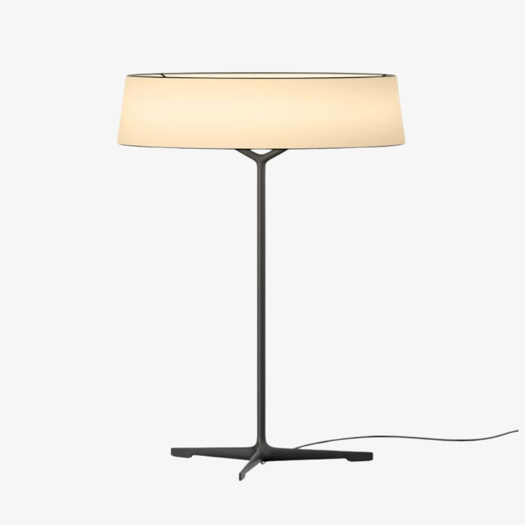 Lampe de Table Décorative Moderne Delvara - Lampe de Bureau à Base Métallique avec Abat-jour en Parchemin pour Table de Chevet