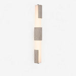 Charger l'image dans la visionneuse de galerie, Tall yellow travertine acrylic wall lamp 60 cm product view