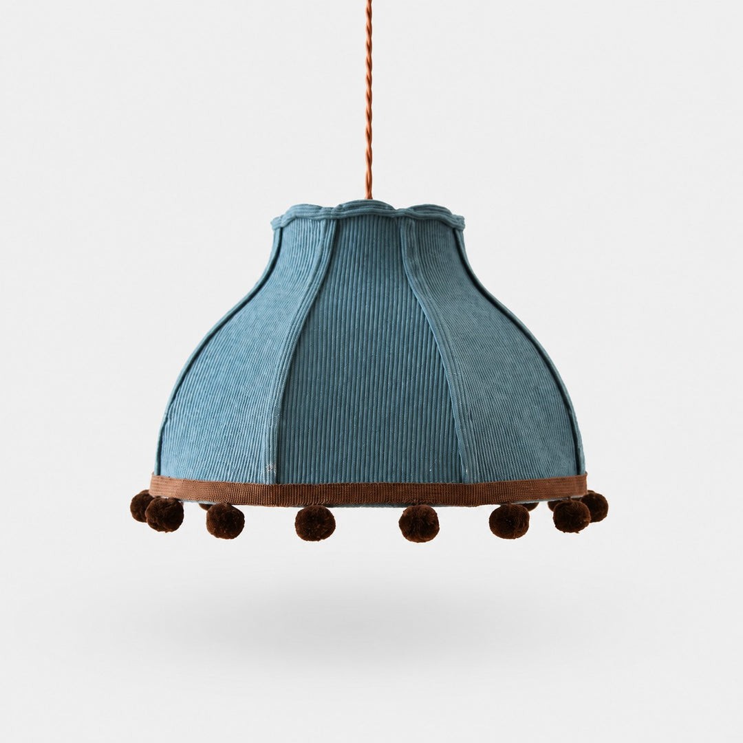 Patchwork Fabric Pom-Pom Pendant Light