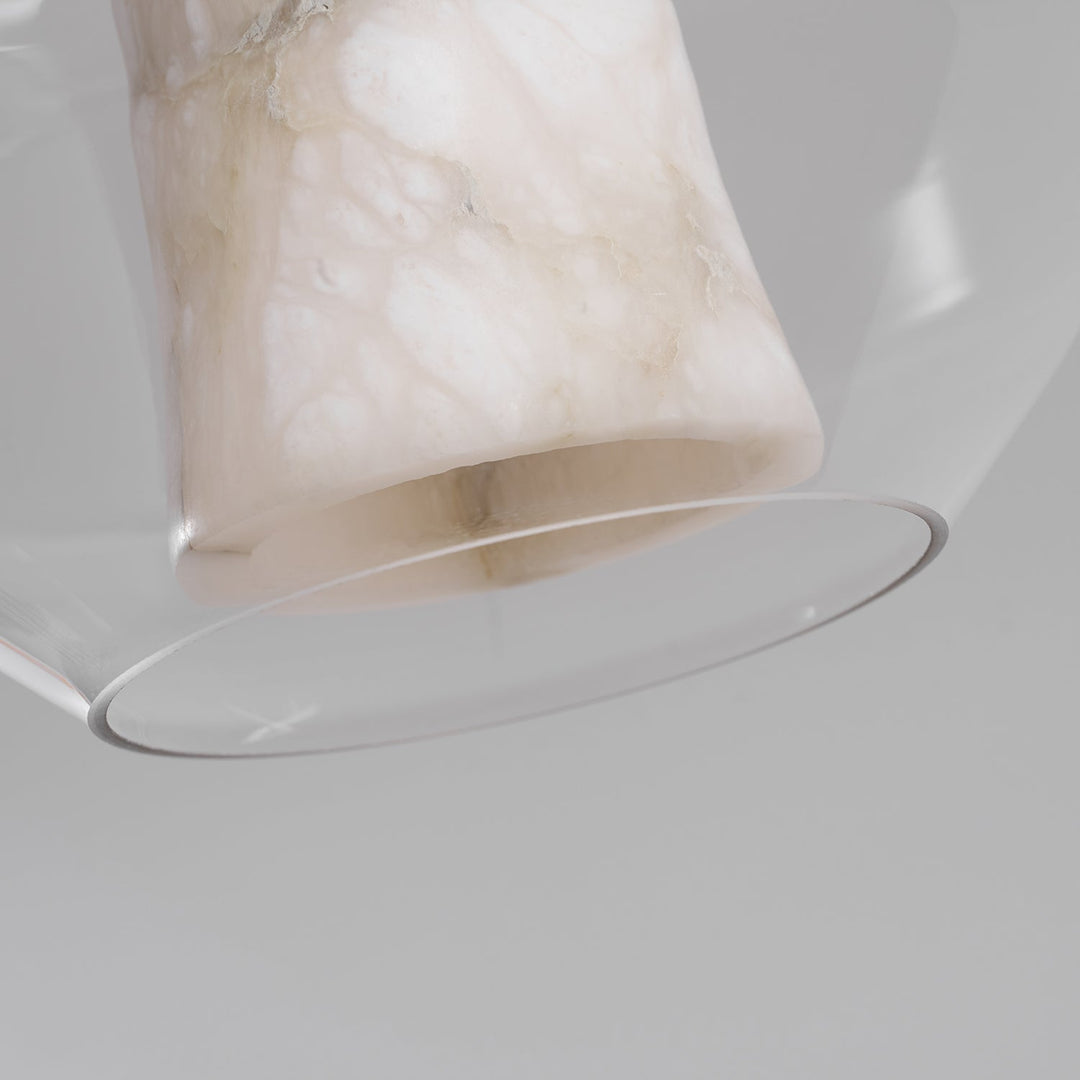 Suspension en verre et albâtre