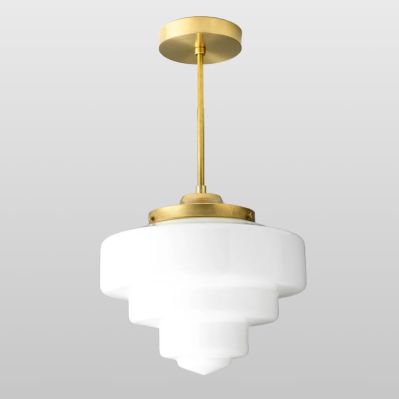 Geotower Glass Contemporary Glass Ceiling Pendant Lamp– Art Deco Light for Living Space
