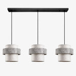 Bild in Gallery-Viewer laden, Style C gray travertine stone pendant light with three heads
