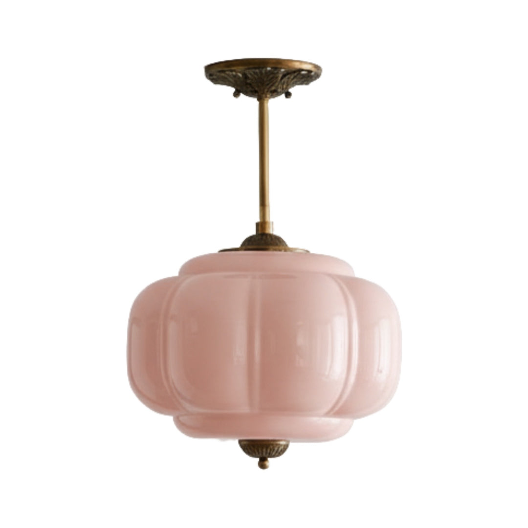 Lámpara colgante Eloise de vidrio lechoso festoneado de inspiración vintage: lámpara de acento moderna para cocina y dormitorio.