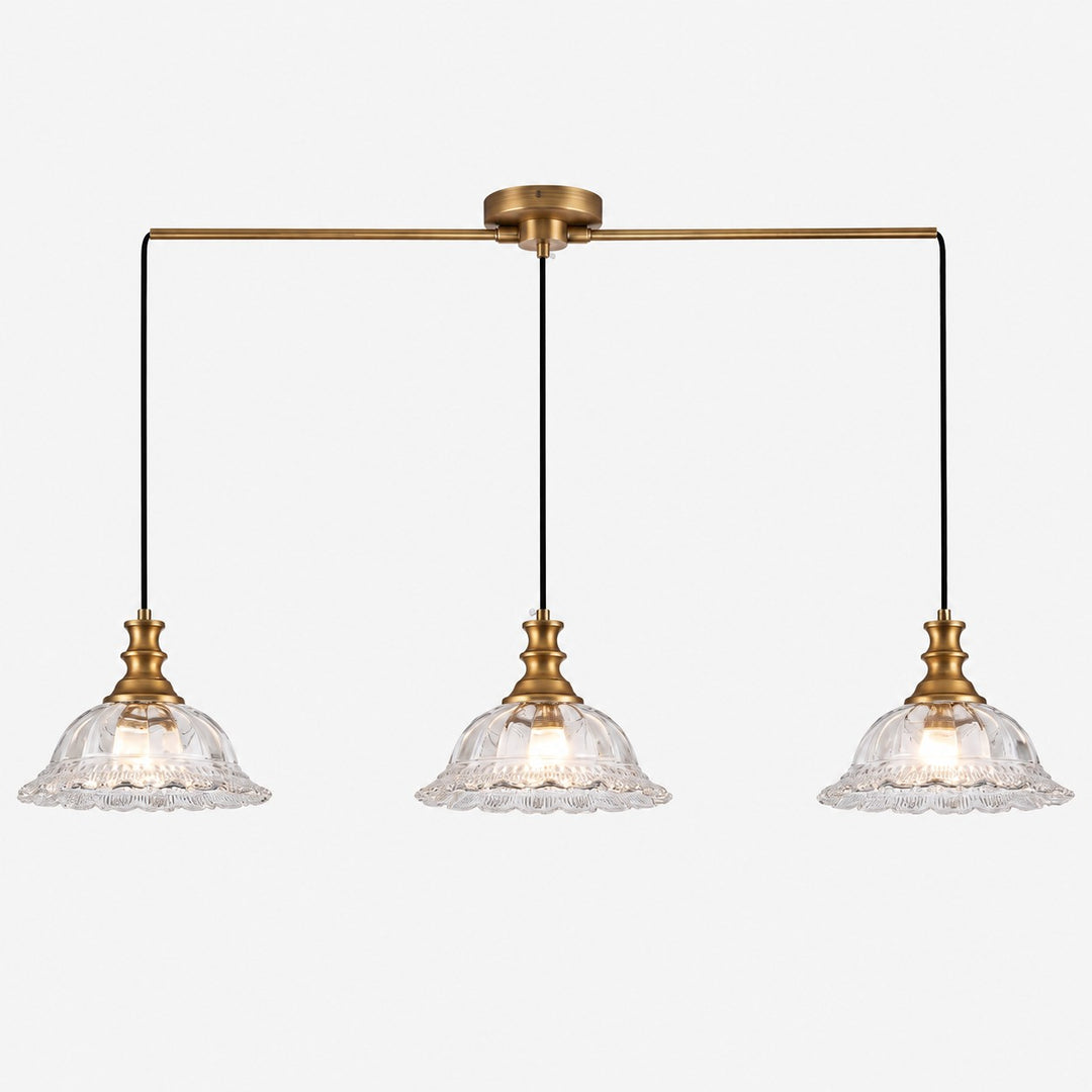 Vintage Fluted Glass Pendant Light for Kitchen & Dining