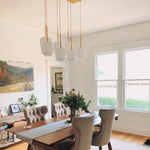 Load image into Gallery viewer, Lumivelle Sculptural 7-Light Chandelier – Adjustable Height Modern Glass Pendant
