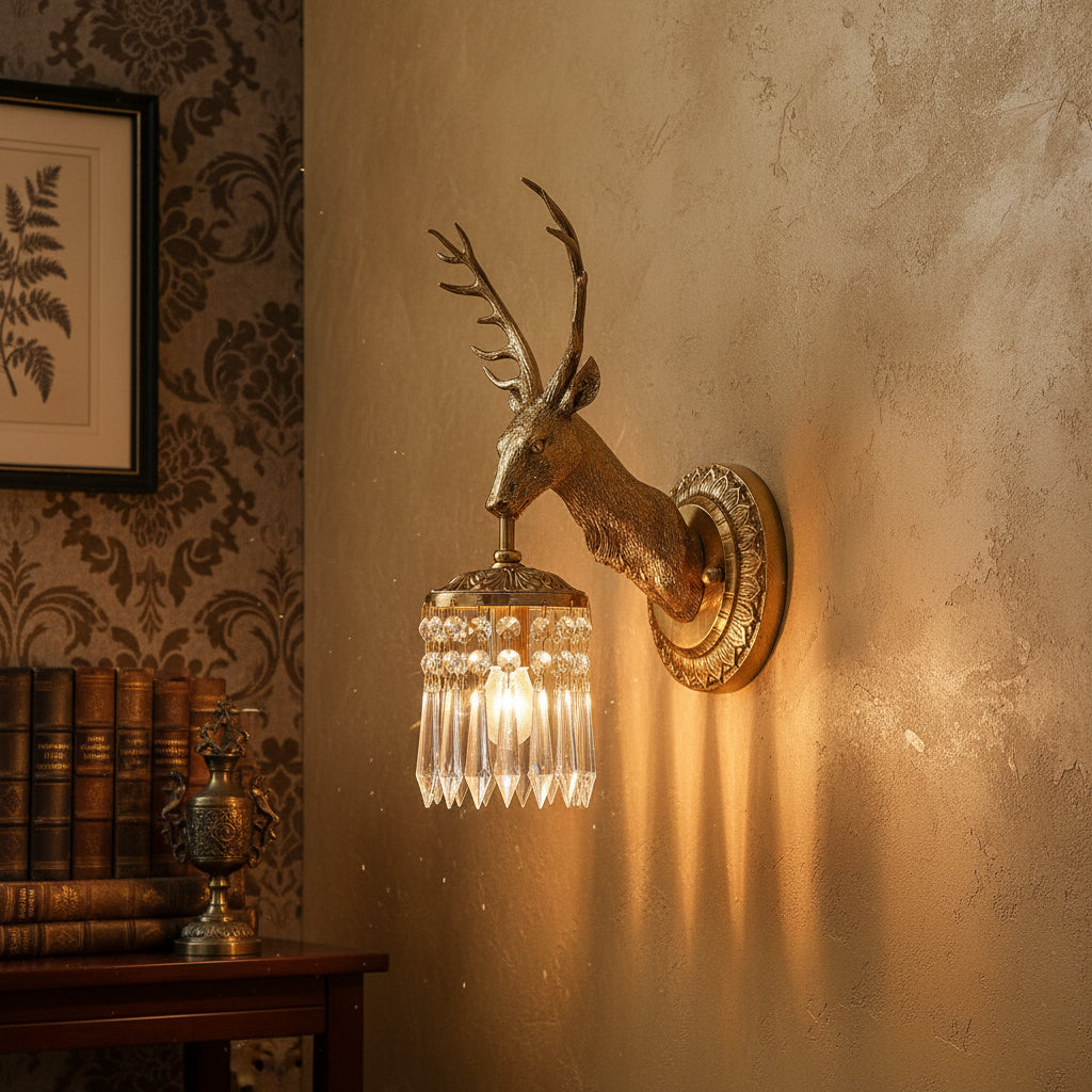 Antler Kristall Wandleuchte