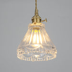 Load image into Gallery viewer, Traditional Japanese Brass Walnut Glass Ceramic Cylinder Conic Flower Bowl 1-Light Pendant Light For Dining Room
