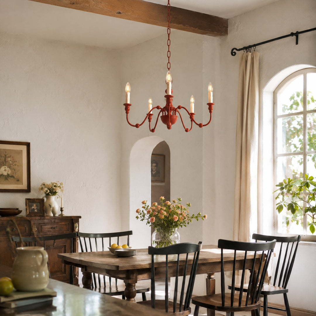 Five-Light Iron Candle Chandelier