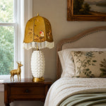 Load image into Gallery viewer, Vintage ceramic table lamp on a bedside table in a traditional bedroom