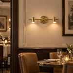 Charger l'image dans la visionneuse de galerie, Aurelia Brushed Brass Adjustable Vanity Wall Light