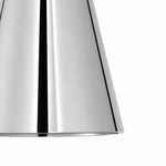 Load image into Gallery viewer, Close-up of the reflective chrome finish and tapered shade profile