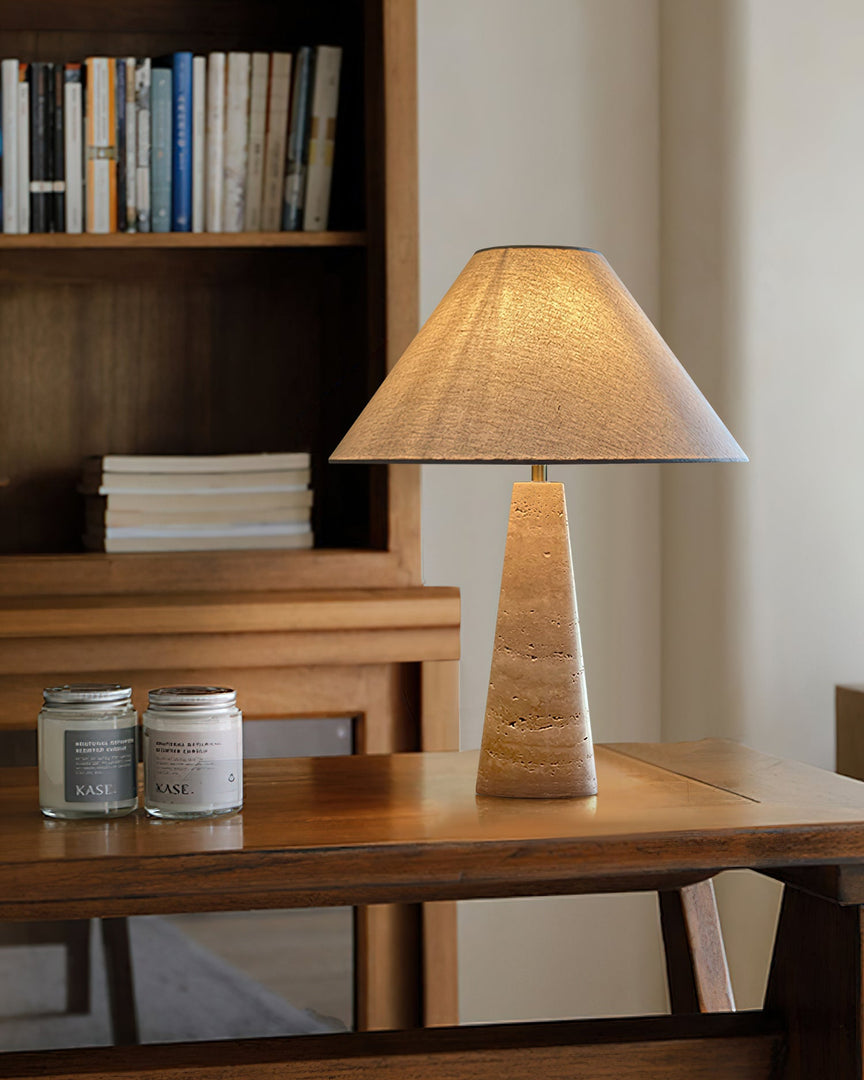 Lulu Tischlampe aus Travertin