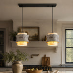 Bild in Gallery-Viewer laden, Style B gray travertine stone pendant lights above a kitchen island