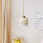 Load image into Gallery viewer, Brass Resin Petal Plug-In Pendant