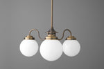 Load image into Gallery viewer, Glorica Glass Vintage Globe Chandelier - Brass 3-Light Frosted Glass Hanging Fixture
