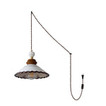 Charger l'image dans la visionneuse de galerie, Hand-Painted Ceramic Brown Trim Plug-In Pendant