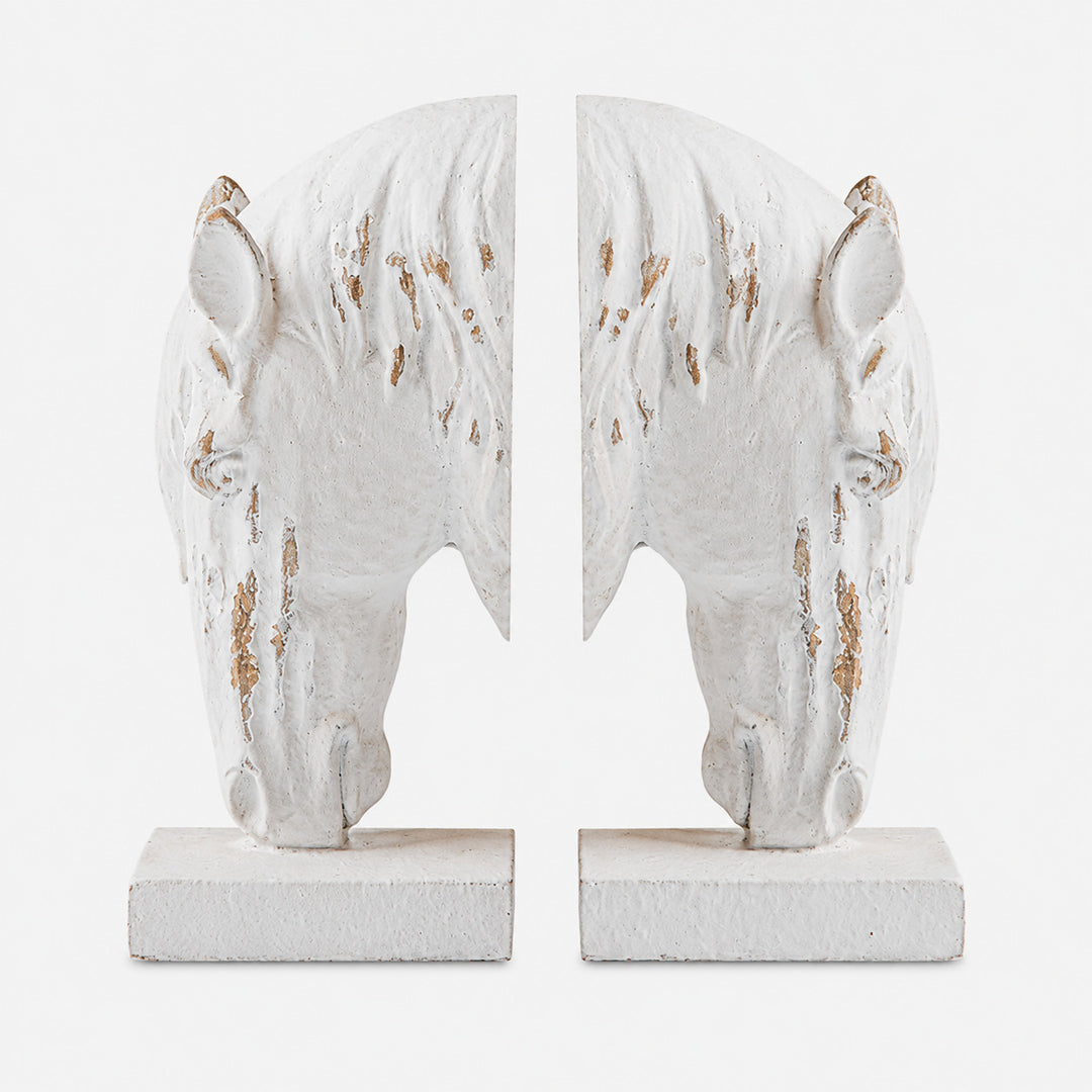 Horse Head resin bookend pair