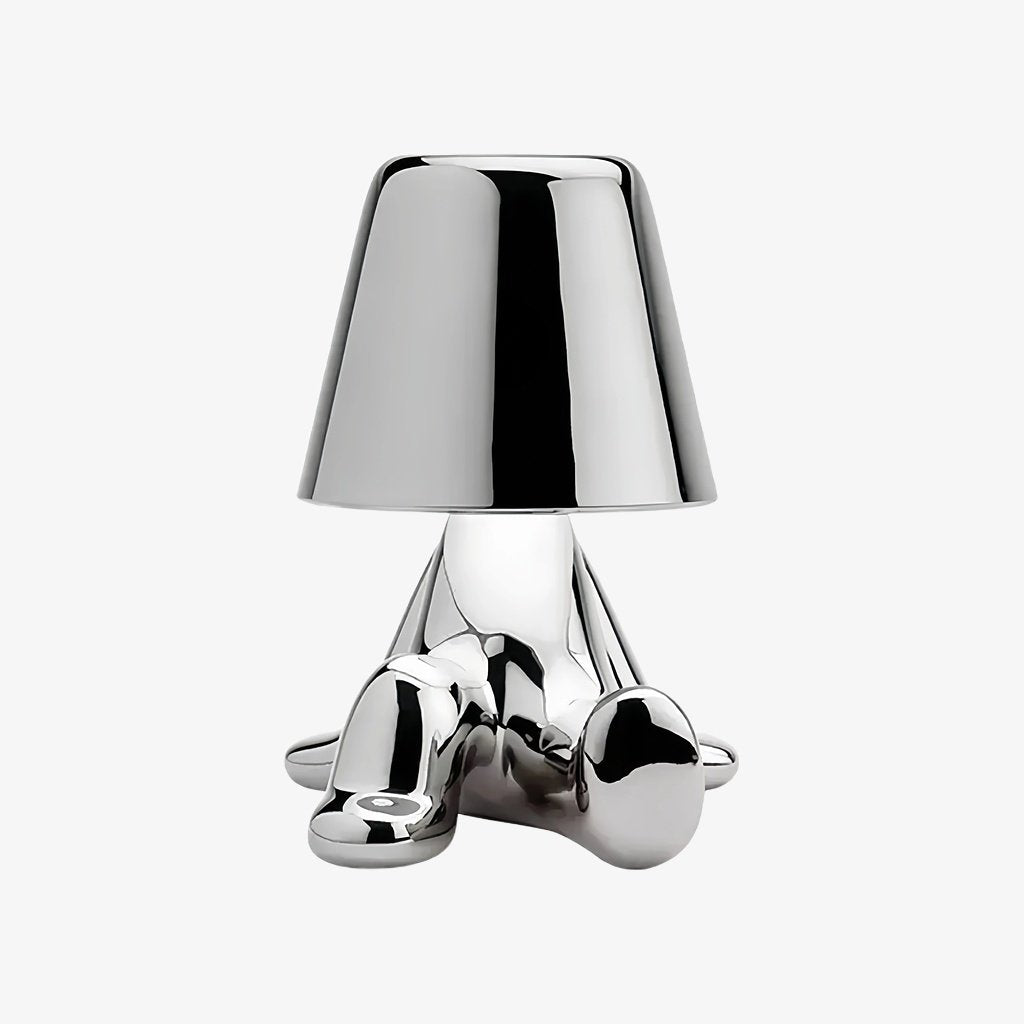 Aurabrova Wiederaufladbare Tischlampe in Menschenform – Moderne Aluminiumlampe für das Wohnzimmer