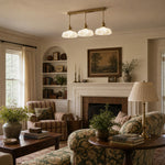 Charger l'image dans la visionneuse de galerie, Vintage scalloped opaline glass pendant light view 3
