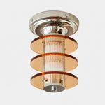 Charger l'image dans la visionneuse de galerie, Round Amber acrylic Bauhaus ceiling lamp white background SKU image