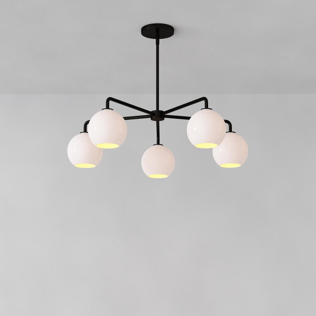 Selvion Elegant 5-Light Globe Chandelier – Modern Glass Pendant Lighting Fixture