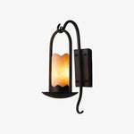 Cargar imagen en el visor de la Galería, Black metal marble glass wall sconce