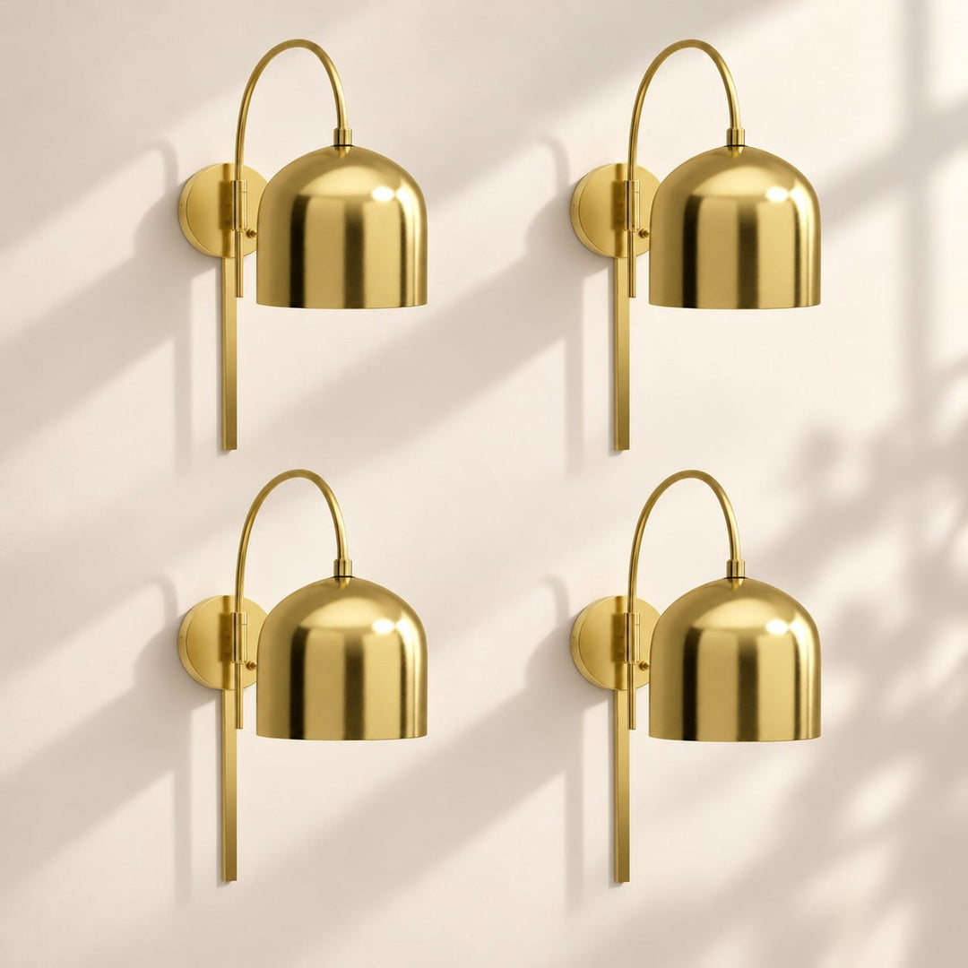 Dome Arm Plug-In Cord Arched Metal Wall Sconce