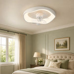 Cargar imagen en el visor de la Galería, Soft bedroom scene with low profile ceiling fan light