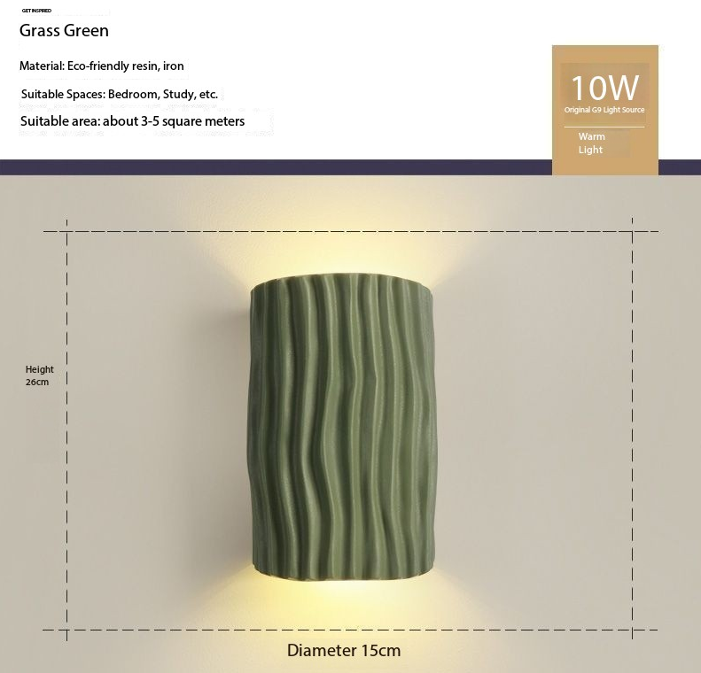 Luz de Pared de Resina Japandi Curva Claridad