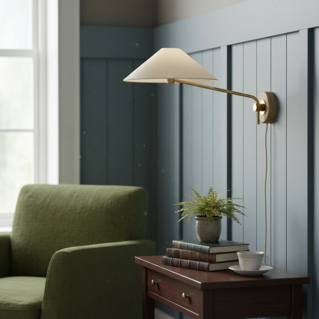 Lámpara con pantalla cónica giratoria Ivoryne - Adecuada para rincones de lectura modernos