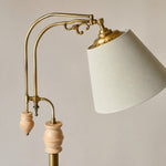 Load image into Gallery viewer, Vintage Wood and Fabric Floor Lamp