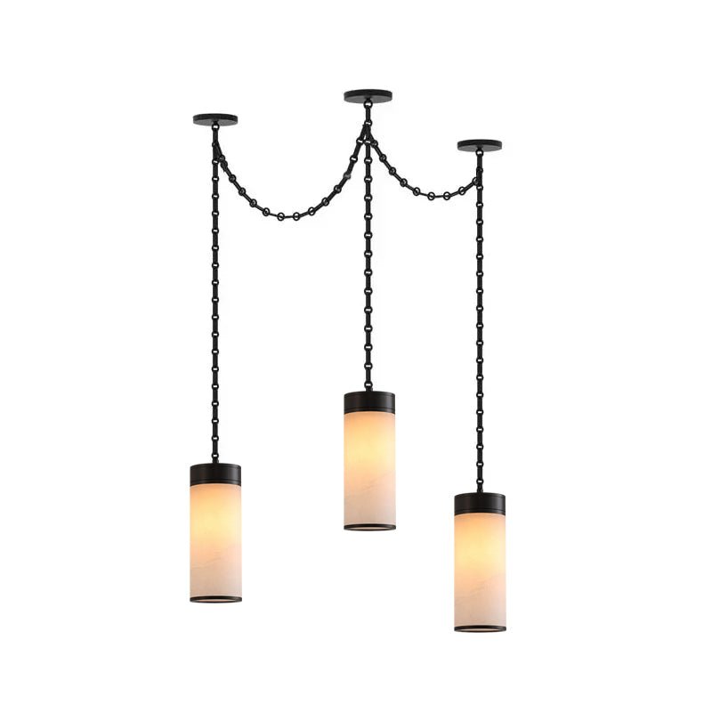 Cream Alabaster Chain Hardwired Pendant Light