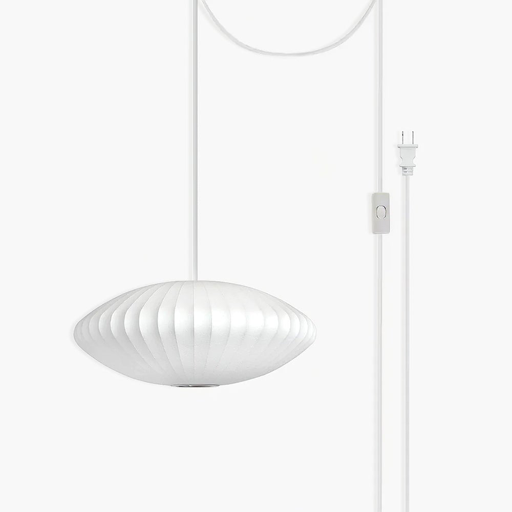 White Geometric Wire Swag Pendant Light