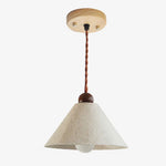 Load image into Gallery viewer, Natural handmade paper pendant lamp full product view