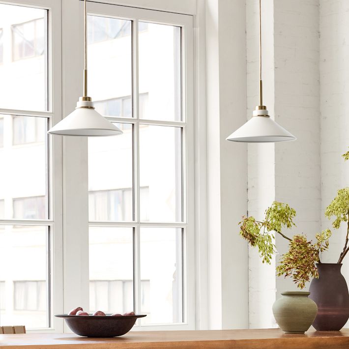 Aurenza Modern Farmhouse  Cone Pendant Light – Dimmable Kitchen and Entryway Lighting