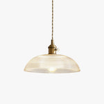 Charger l'image dans la visionneuse de galerie, Polished Brass Domed Glass Plug-In Pendant