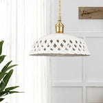 Bild in Gallery-Viewer laden, Woven Ceramic Brass Swag Pendant Light