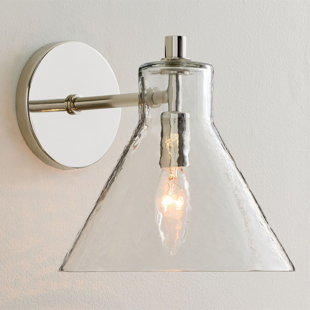 Applique double en verre recyclé Glavira - Éclairage mural d'intérieur en laiton