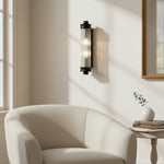 Bild in Gallery-Viewer laden, Bravira Gerippte Zylindrische Glas-Wandlampe – Moderne Nordische Wandleuchte für Flur und Wohnraum U03