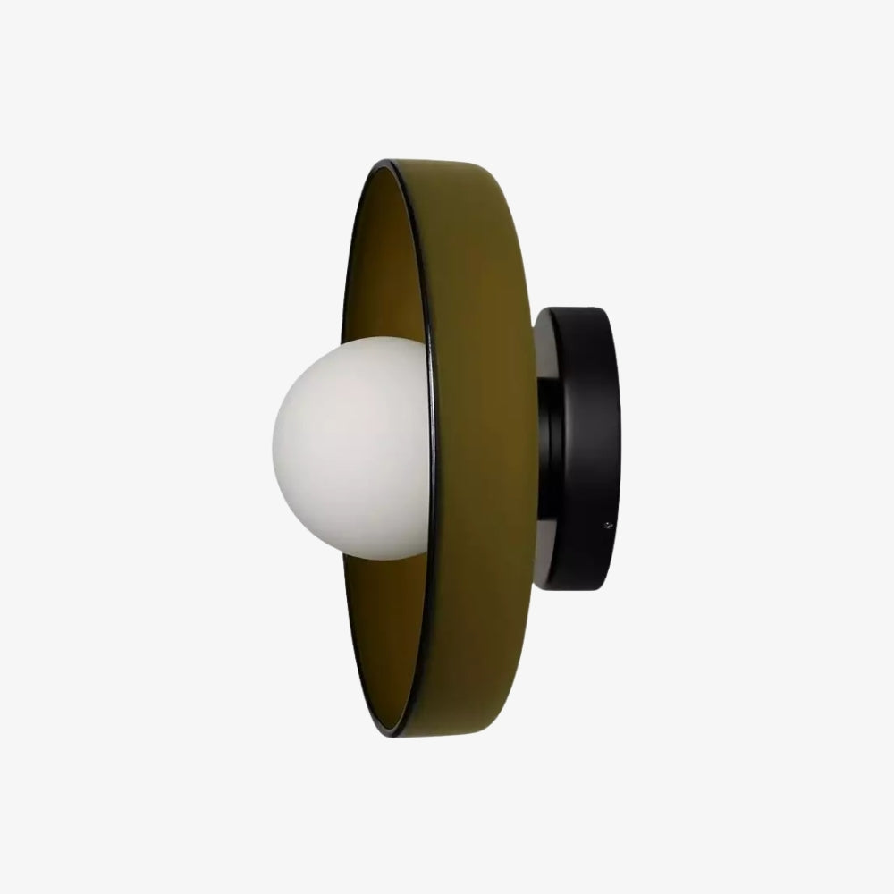 Kalo Versatile Glass Disc Modern Wall/Ceiling Fixture with Color-Accent Rim for Living Spaces