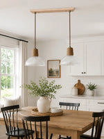 Charger l'image dans la visionneuse de galerie, Rustic Woven Rope Glass Pendant Light Collection