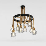 Cargar imagen en el visor de la Galería, Rustic farmhouse rope chandelier