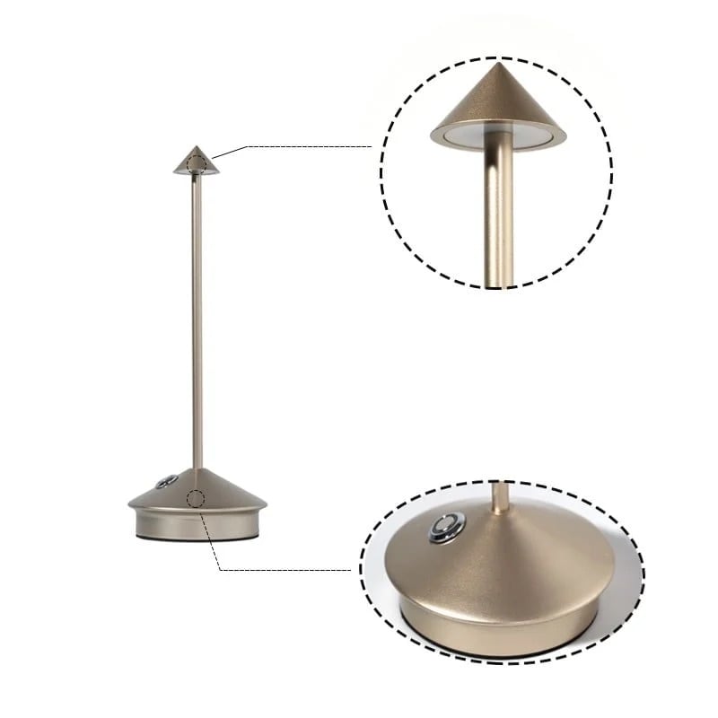 Lámpara de mesa recargable inalámbrica Glimma Diseño moderno Iluminación LED táctil para decoración del hogar N39